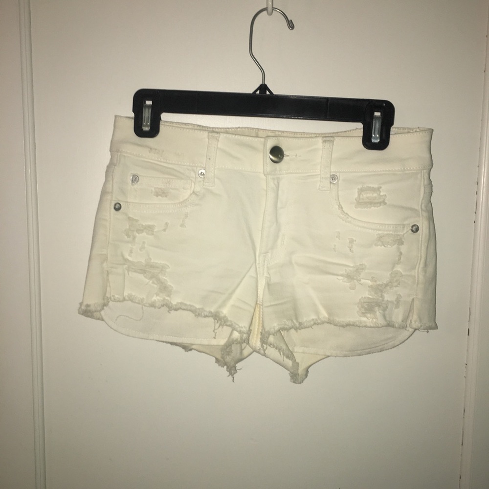American Eagle white jean shorts